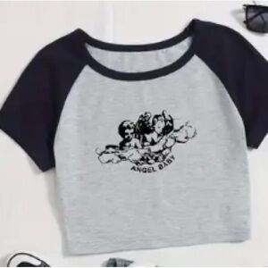 Kids Raglan T-Shirt - Black and Gray